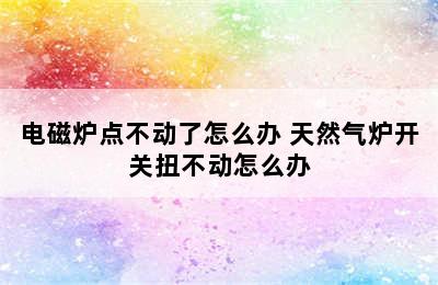 电磁炉点不动了怎么办 天然气炉开关扭不动怎么办